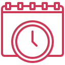 icone calendrier en rouge