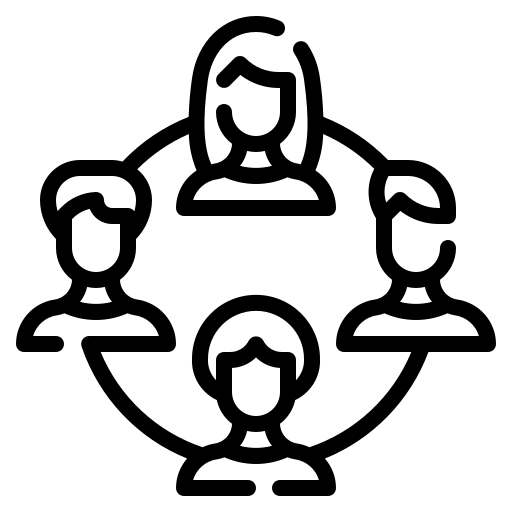 Icone communauté en noir
