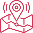 icone gps en rouge