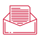 icone mail en rouge