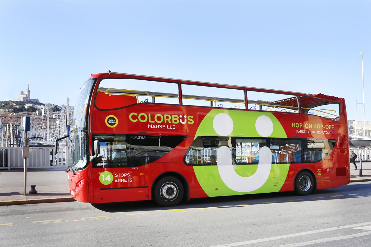 Bus touristique ColorsBus a Marseille