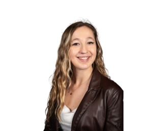 Portrait professionnel de Céline Kermagoret, femme souriante aux cheveux ondulés, portant une veste marron sur fond neutre.